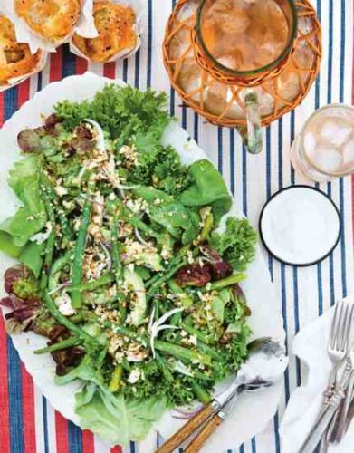 Vegetable Summer Salad Recipe with Cauliflower Crumbles